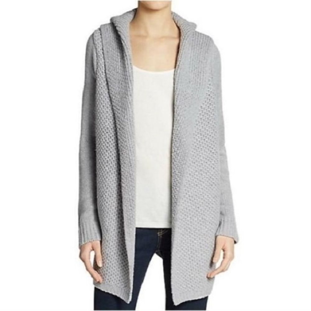 Vince Grey Yak/Wool Honeycomb Knit Jacket Cardigan